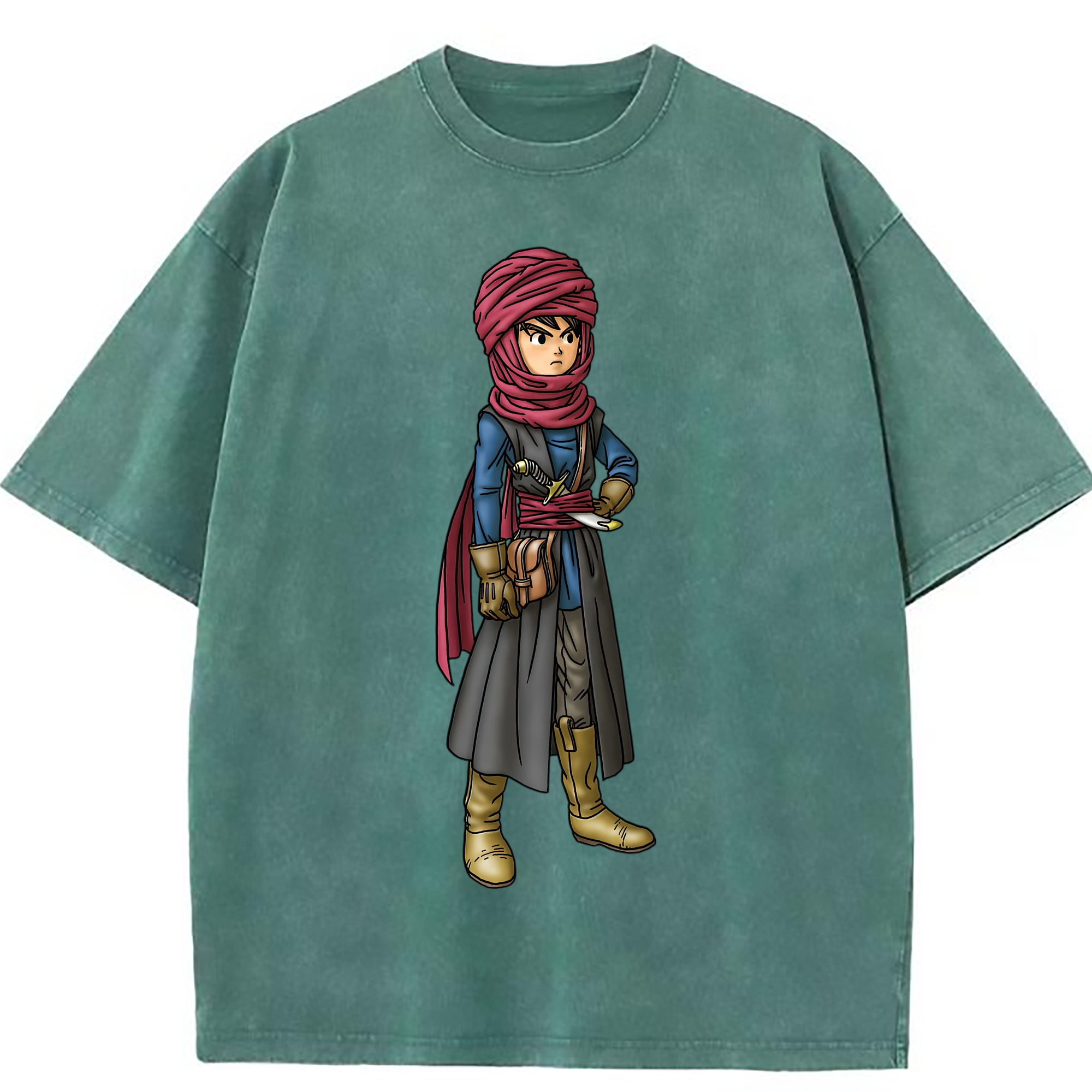 （画像用） ドラゴンクエスト Doragon Kuesuto Dragon Quest 綿100% ヴィンテージ風 半袖Tシャツ（フロントプリント）